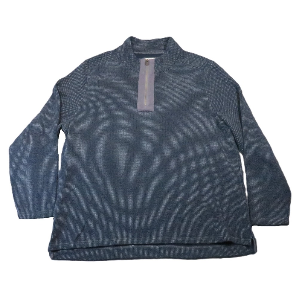 Carbon 2 Cobalt 1/4 Zip Pullover Sweater XL Navy Birdseye Dot Knit Rugged Preppy